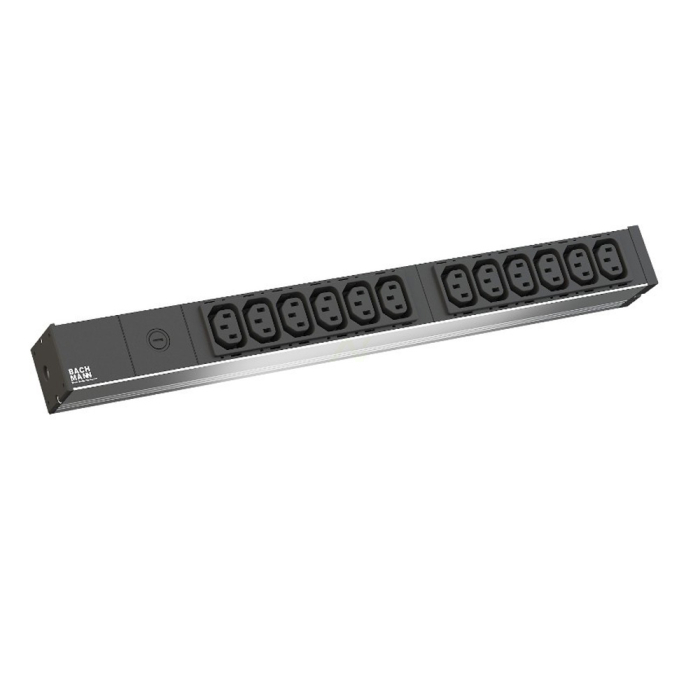 PDU 16A mono rackable - 12xC13+ led+fiche alim CEI 60.309 /230V 19pouce section 2,5mm² cordon 3m