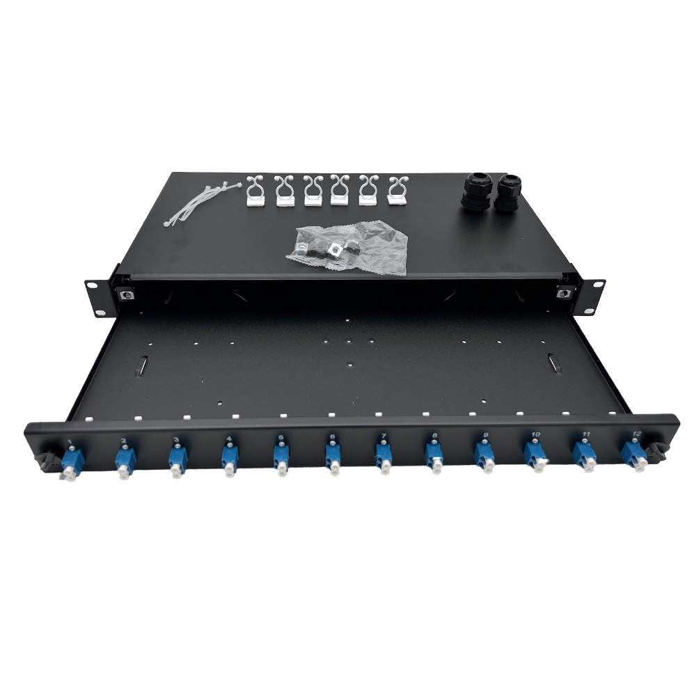 Panneau 1U Coulissant - Patching - 12 ports Duplex LC/UPC (Bleu)