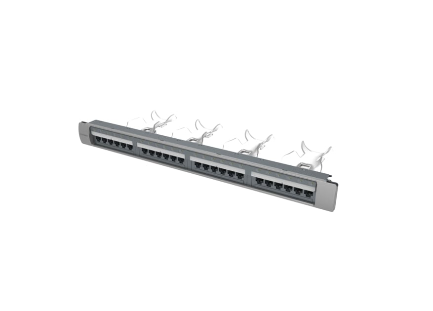 Commscope - Panneau Systimax 24 ports RJ45 Unshielded droit 1U 19 - 360-E-I-MOD-1U-24 - réf : 760201145