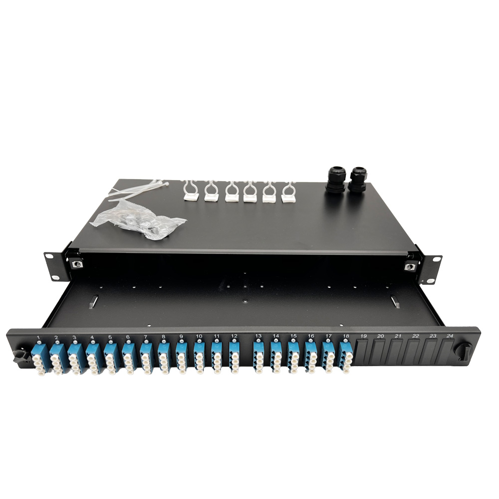 Panneau 1U Coulissant - Patching - 36 ports Duplex LC/UPC (Bleu)