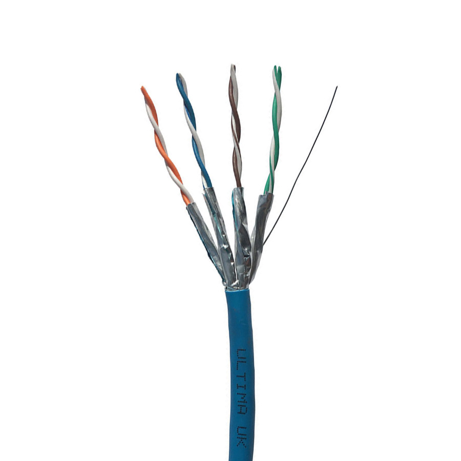 Ultima_Câble Cat6A U/FTP LSZH 4 Paires Dca-s2,d2,a1 Reel Bleu Clair (L)305Mtr NVP Rating 74% Dia Extérieur 6.9mm