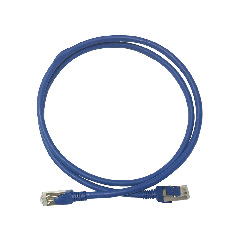 Ultima_Cordon de brassage Cat6A S/FTP LSZH Embout moulé 26AWG Bleu (L) 0.5Mtr