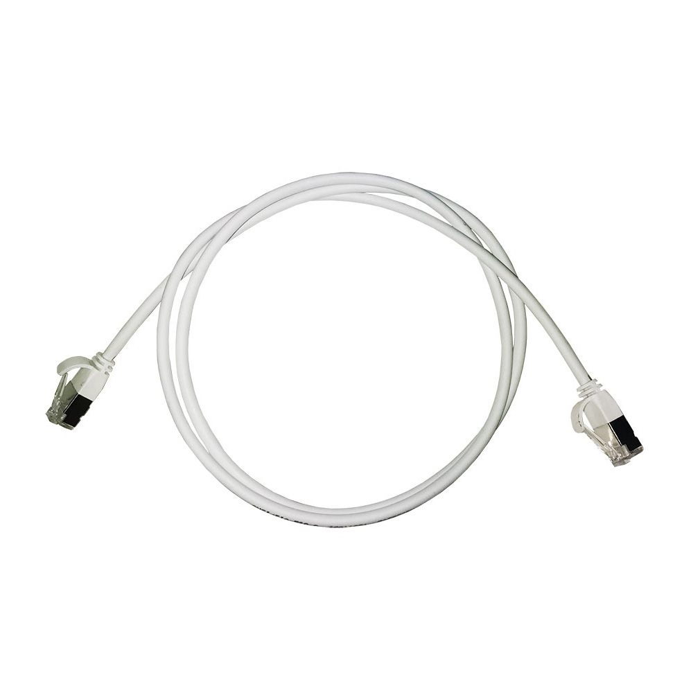 Ultima_Cordon de brassage fin Cat6A S/FTP LSZH embout moulé 30AWG Blanc (L) 1,5Mtr (Dia)4.5mm