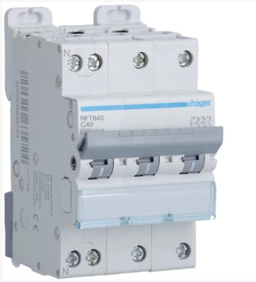 Disjoncteur 3P+N 6-10kA courbe C - 40A 3 modules NFT840