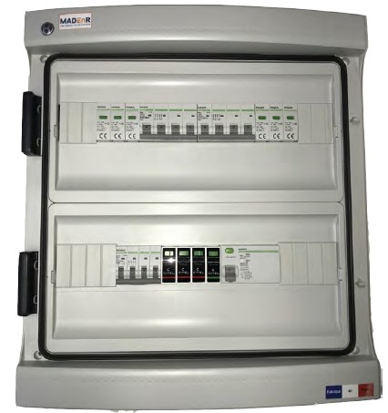 MADE - Coffret DC+AC 1000V Tri 2MPPT de 2 String avec paraf 1 ond 6-9kW (C16) - 33241009