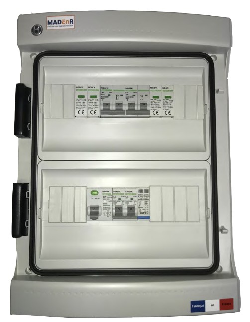 MADE - Coffret DC+AC 600V Mono 2 MPPT 1 String avec paraf 1 ond 6kW (C32) - 31221006