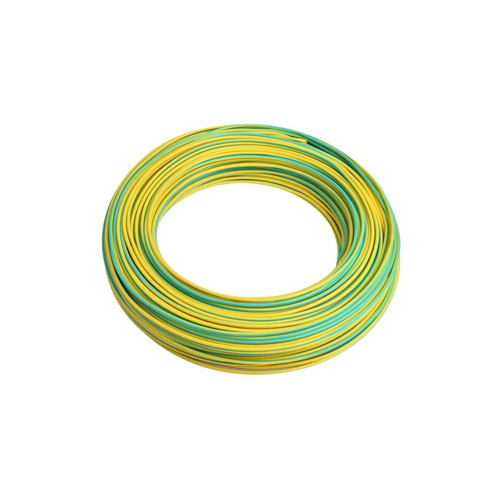Câble électrique H07-VK vert/jaune - 1X2,5mm² (bobine de 100m)