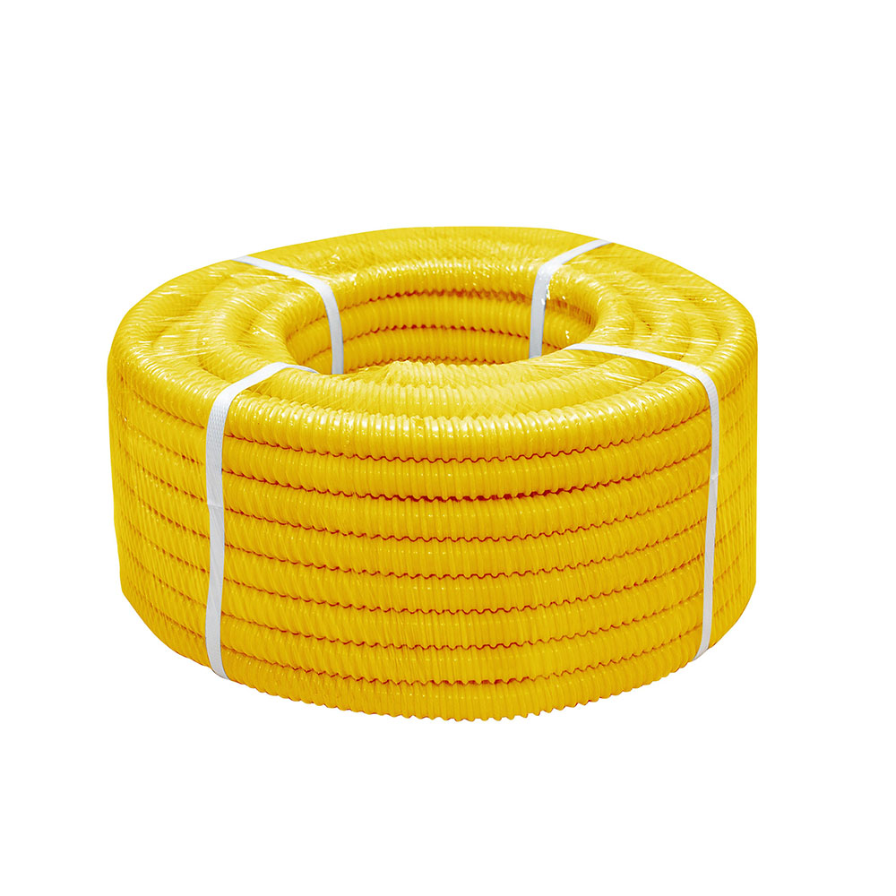 Gaine fendue jaune en PVC armé pour fibre optique ø18 - (Rouleau 30m)