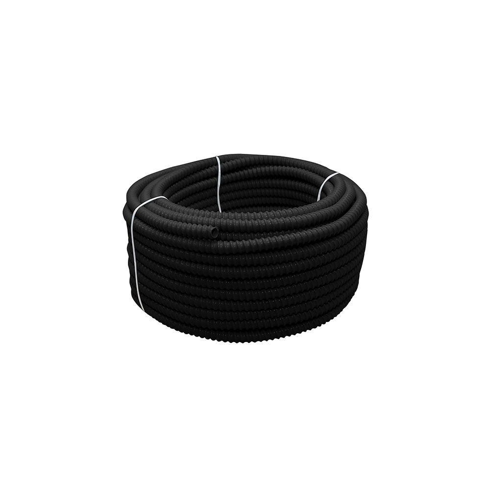 Gaine fendue noire en PVC armé pour fibre optique ø 20- (rouleau 30m)