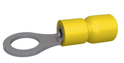 Cosse ronde 6mm M6 jaune (Boite de 100)