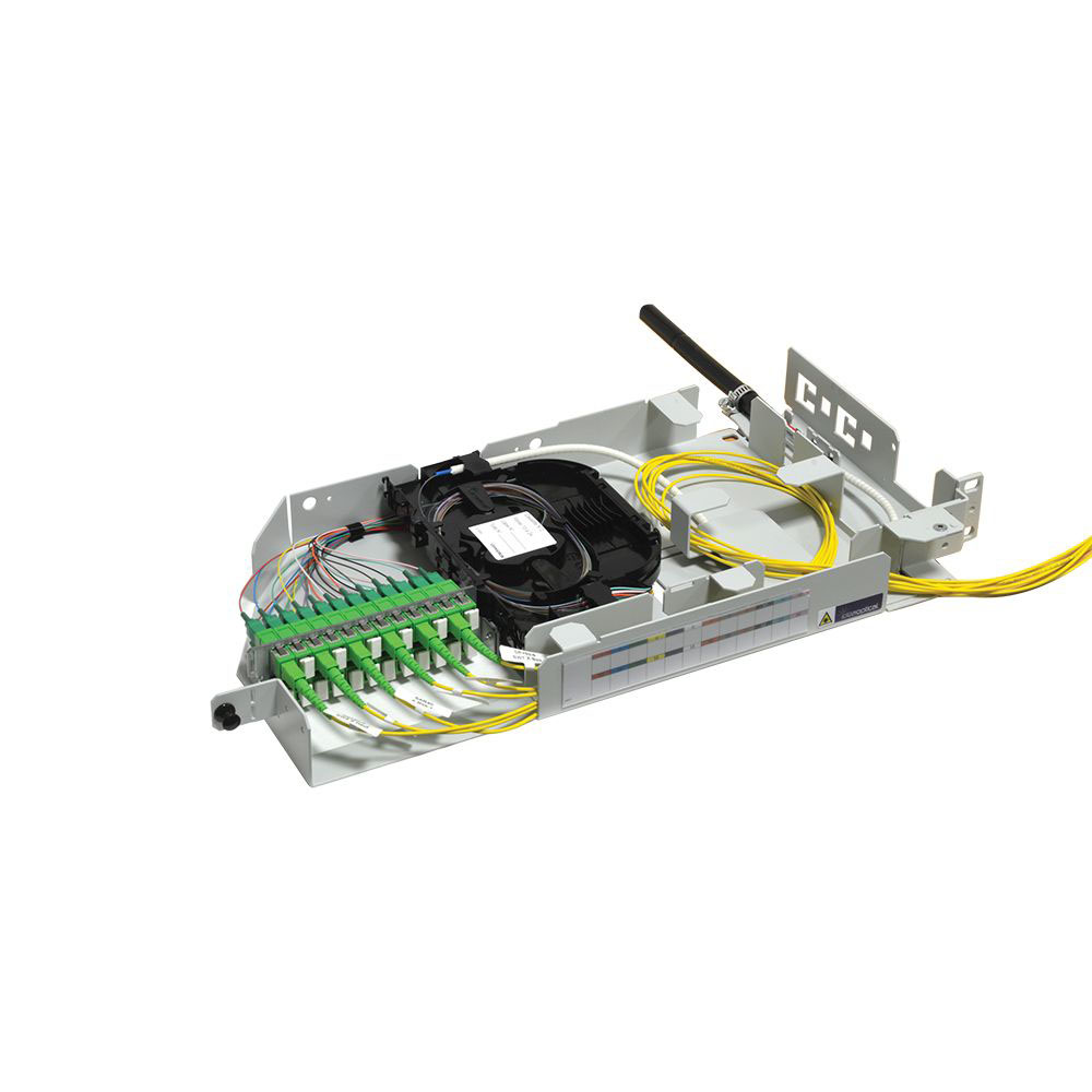 Tiroir iTOR-24 (équipé 12FO), sans capot, charnière droite 1U 19