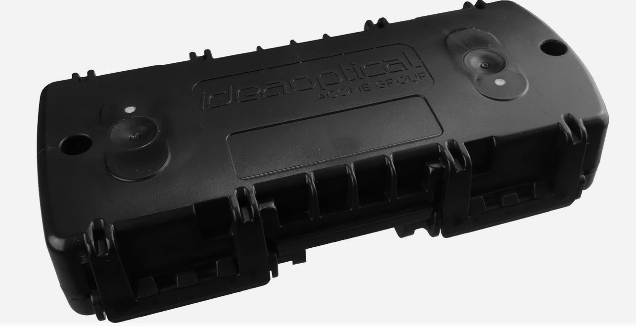 Boitier d’épissures MBEO IP68 noir-4 entrées et 4 épissures G657A2–fonction PDO, racco long ou maintenance FTTH- V1