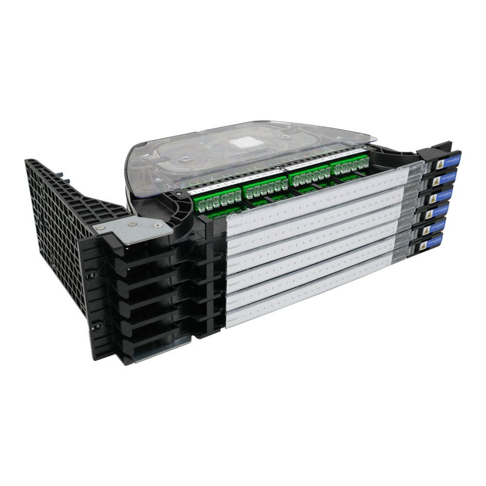 Tiroir iTOM-144-V3 (équipé 144 FO) charnière droite 3U 19