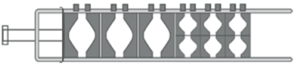 Fixation Clamp sur plat et rond 3-12 mm - Hybride pour 3 câbles Ø12-22mm et 6 câbles Ø5-6mm