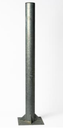 Mât platine 114x5x4000 avec gousset et bouchon metal