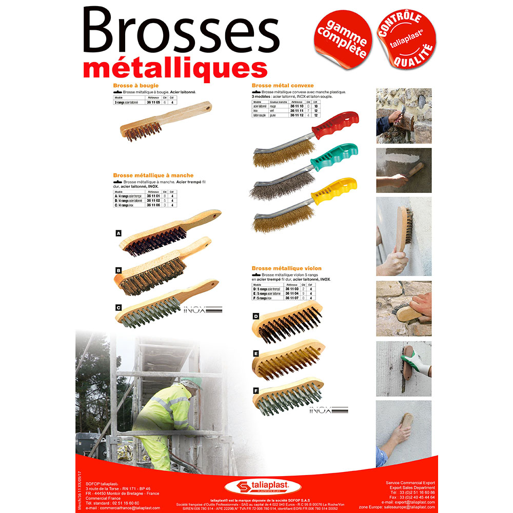 Brosse métallique à manche bois