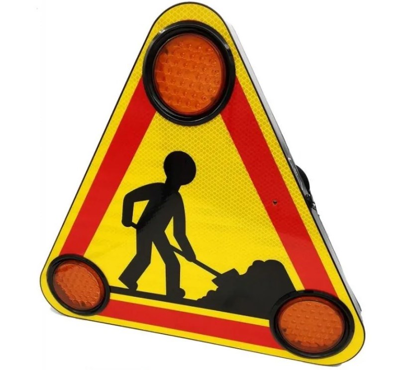 Triflash Led double face, magnétique sur embase aluminium +aimants puissants + 6m câble/prise allume cigare , classe 2