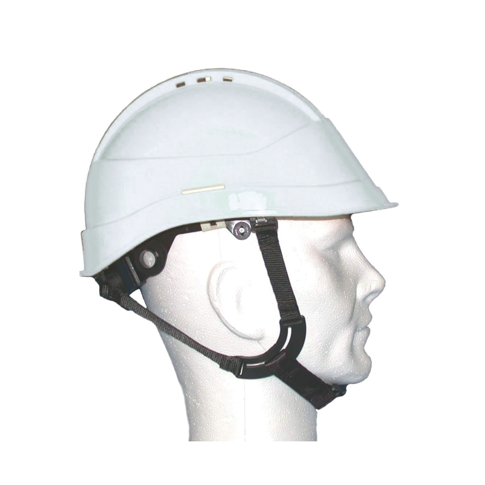 Casque de sécurité KARA blanc avec jugulaire 4 points boucle flash